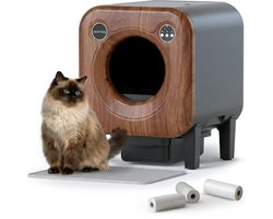 Zentriq Automatische Kattenbak – Zelfreinigend met App & 4k Camera – Cat Pod Q10 - XXL 75L – Stil & Veilig – Incl. Mat en 3 Rollen Opvangzakken