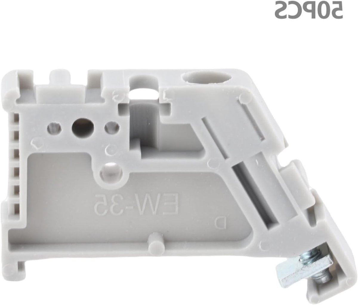 35mm Din Rail Terminal Blokken met Bevestigingsclips voor Elektrische Verdeling - 50 Stuks Grijs, Schroefbevestiging, Duurzaam en Betrouwbaar