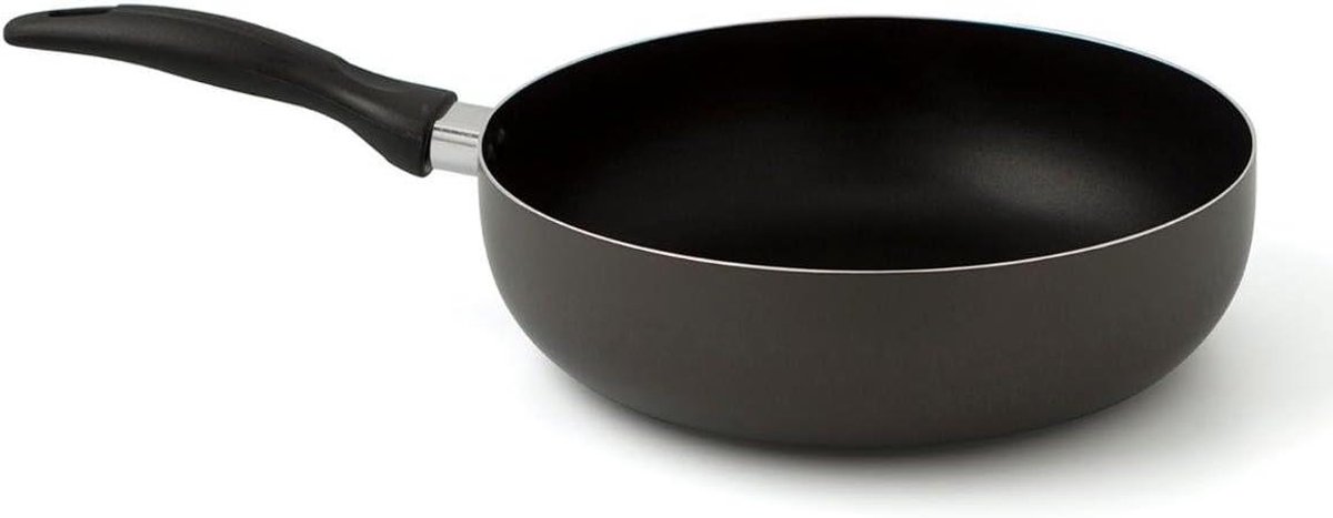 Frituurpan Aluminium - Koekenpan Pan - Frituren Thuis - Anti-aanbaklaag Binnenlaag - 28 cm - Grijs