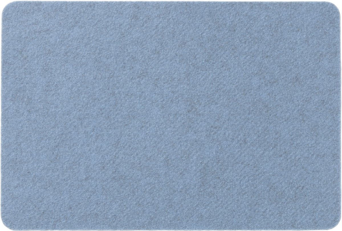Vilt Placemats Rechthoek 2-delig met Onderzetters Lichtblauw - 5mm