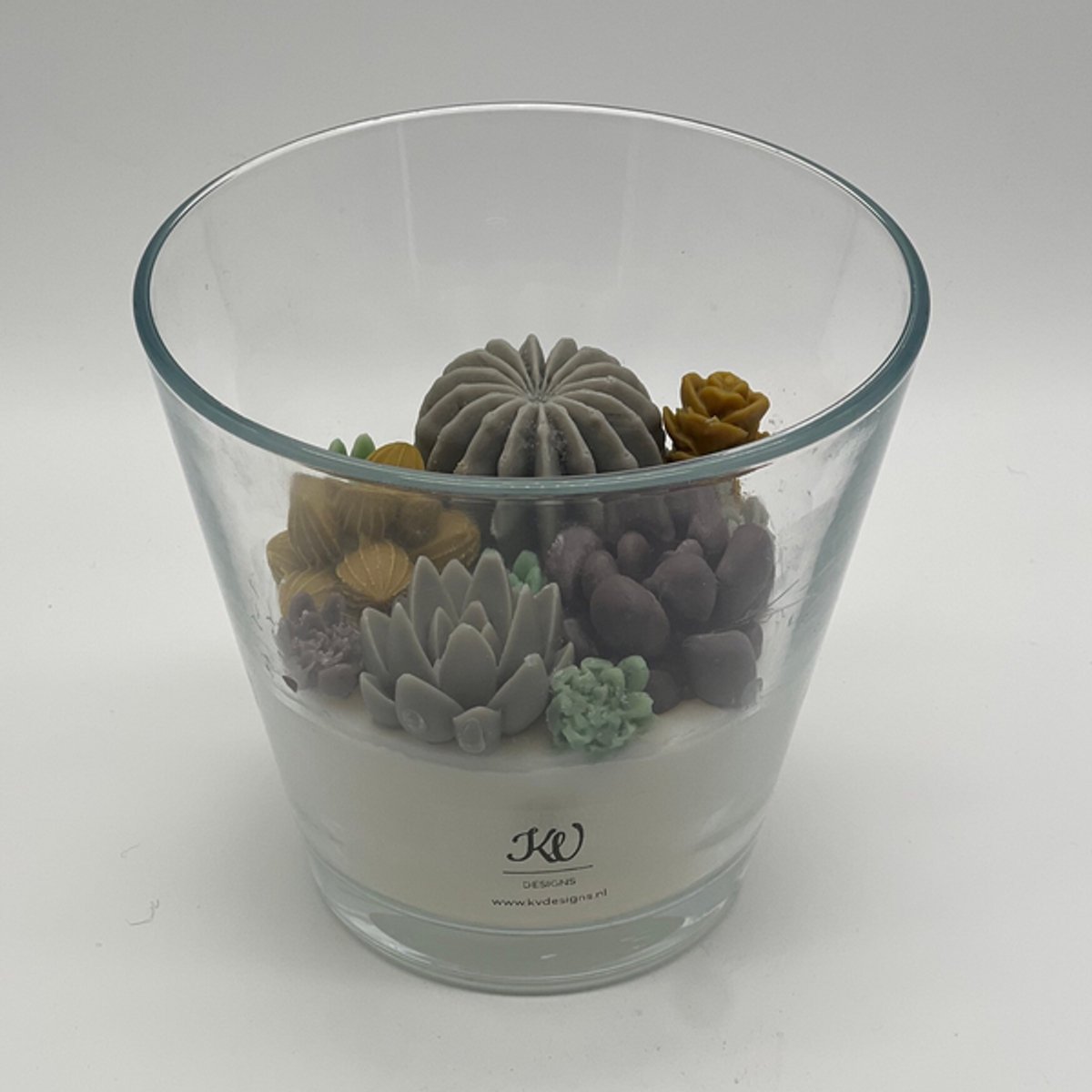 Kaars in glazen pot - cactus - 487