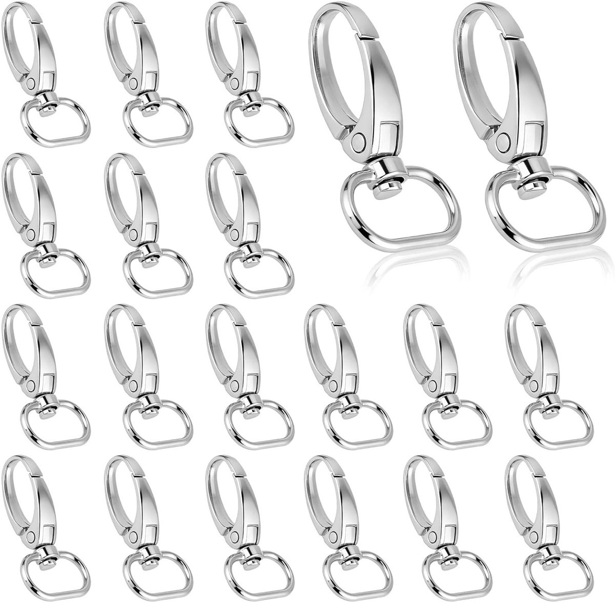 20 Stuks Draaibare Haakringen voor Sleutelhangers, Tassen en Riemen - 20mm Binnenmaat