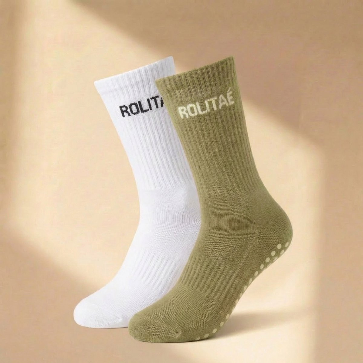Rolitaé Yoga & Pilatessokken Duo Pack | Ms. Matcha | 2 Paar Anti-Slip Gripsokken | Maat 36-39