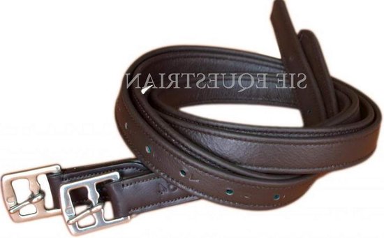 Stijgbeugelriemen Leer - Rijlaarzen Riemen - Paardrijden Comfort - Nylon Versterkt - 48 inch - Donkerbruin Stijgbeugelriemen Leer - Rijlaarzen Riemen - Paardrijden Comfort - Nylon Versterkt - 48 inch - Donkerbruin