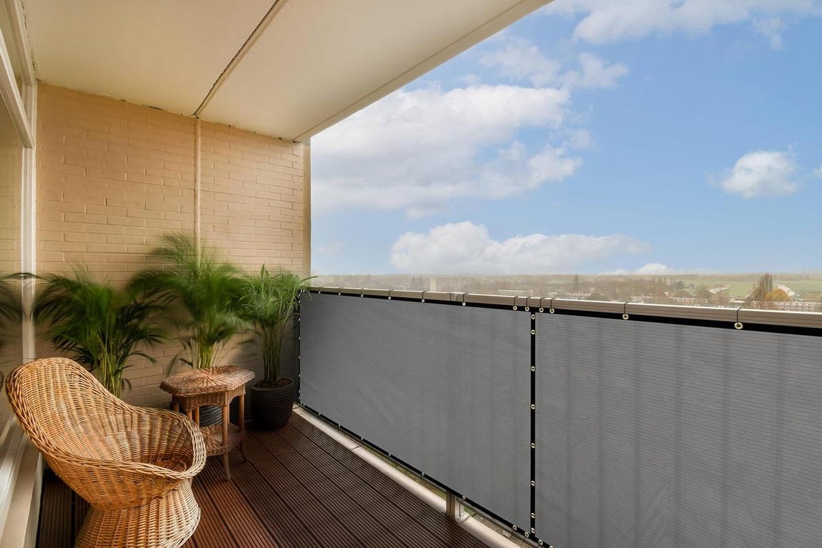 Balkon Privacyscherm - Veranda Scherm - Privacy Creëren - UV-gestabiliseerd Materiaal - 3 x 164 voet - Grijs