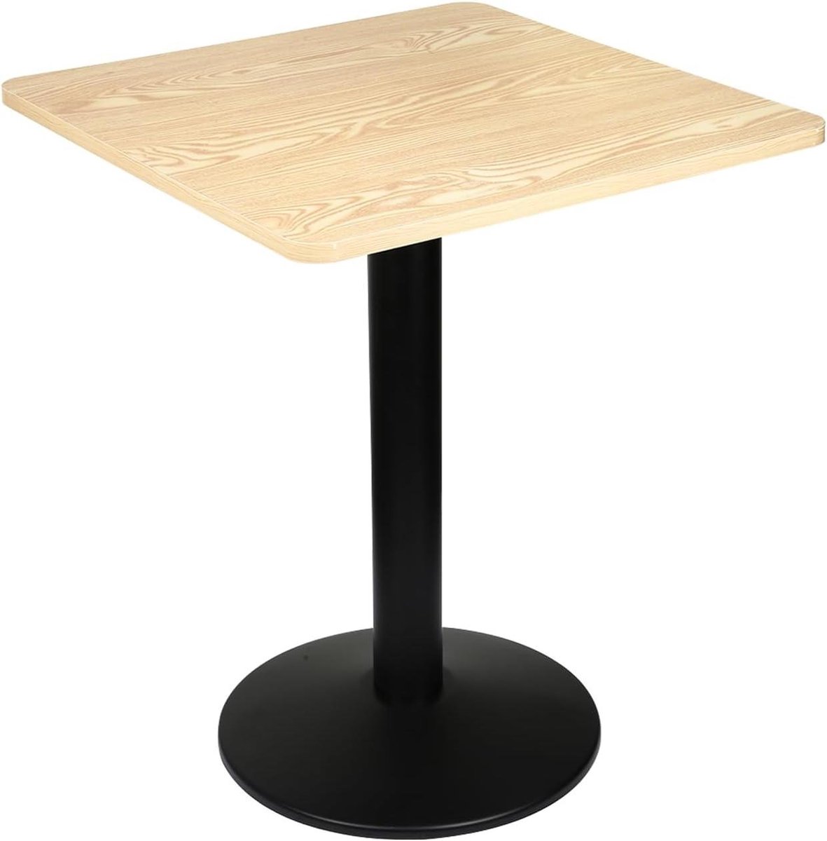 Vierkante Bartafel - Eettafel Staand - Sfeervol Dineren - Robuust Stalen Frame - 60 x 60 x 75 cm - Houtkleur