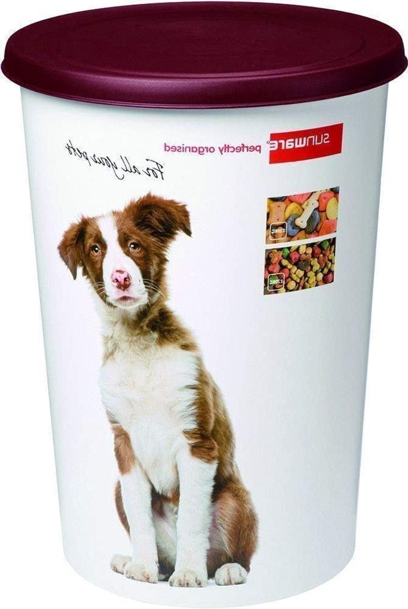 Afvalemmer - Vuilnisbak Huisdier - Kleine Ruimtes - Speciale Vuilniszakring - 45 Liter - Wit Bordeaux