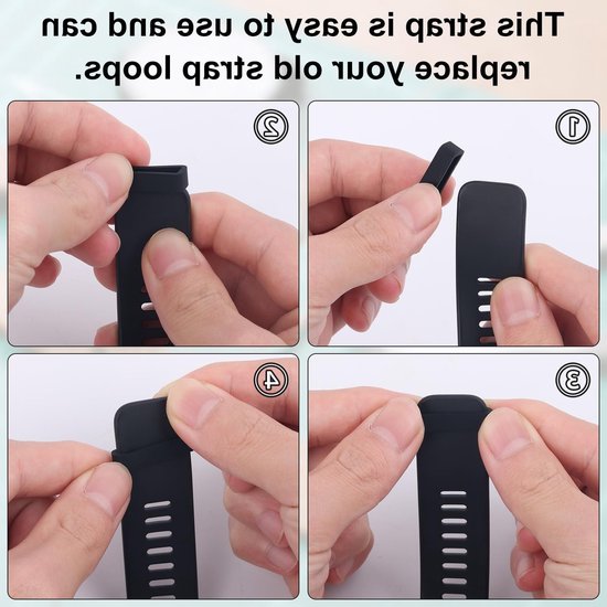 6 Stuks Siliconen Horloge Band Keepers voor 14mm/16mm/18mm Smartwatches - Horloge Strap Retainers voor Sportieve Gebruik — afbeelding 3
