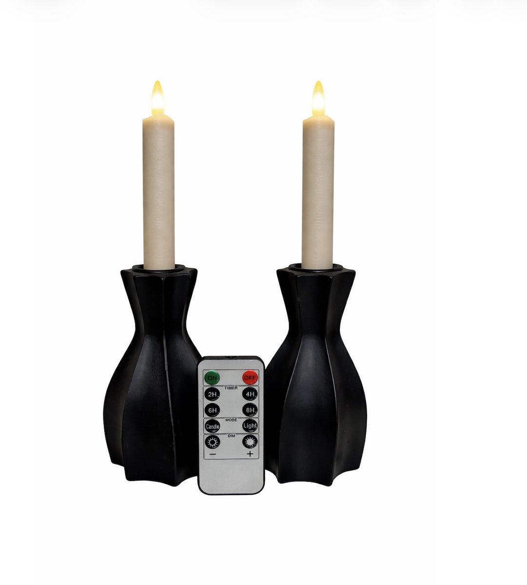 Foryouliving - LED kaarsen met flikkerende vlam 2x - Taupe - Afstandsbediening - Dinerkaars rustiek wax 15.5 cm - LED kaars batterij - Timer — cadeau in Wonen & Interieur - foto 5