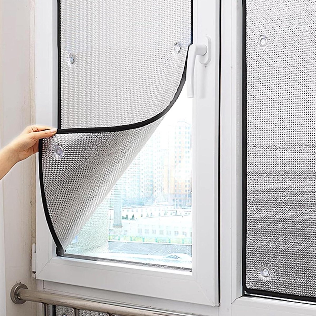 Raamfolie Verduisterend - Privacyfolie Glas - Warmte Isolatie - Dubbele Aluminiumfolie - 65x100cm - Zwart