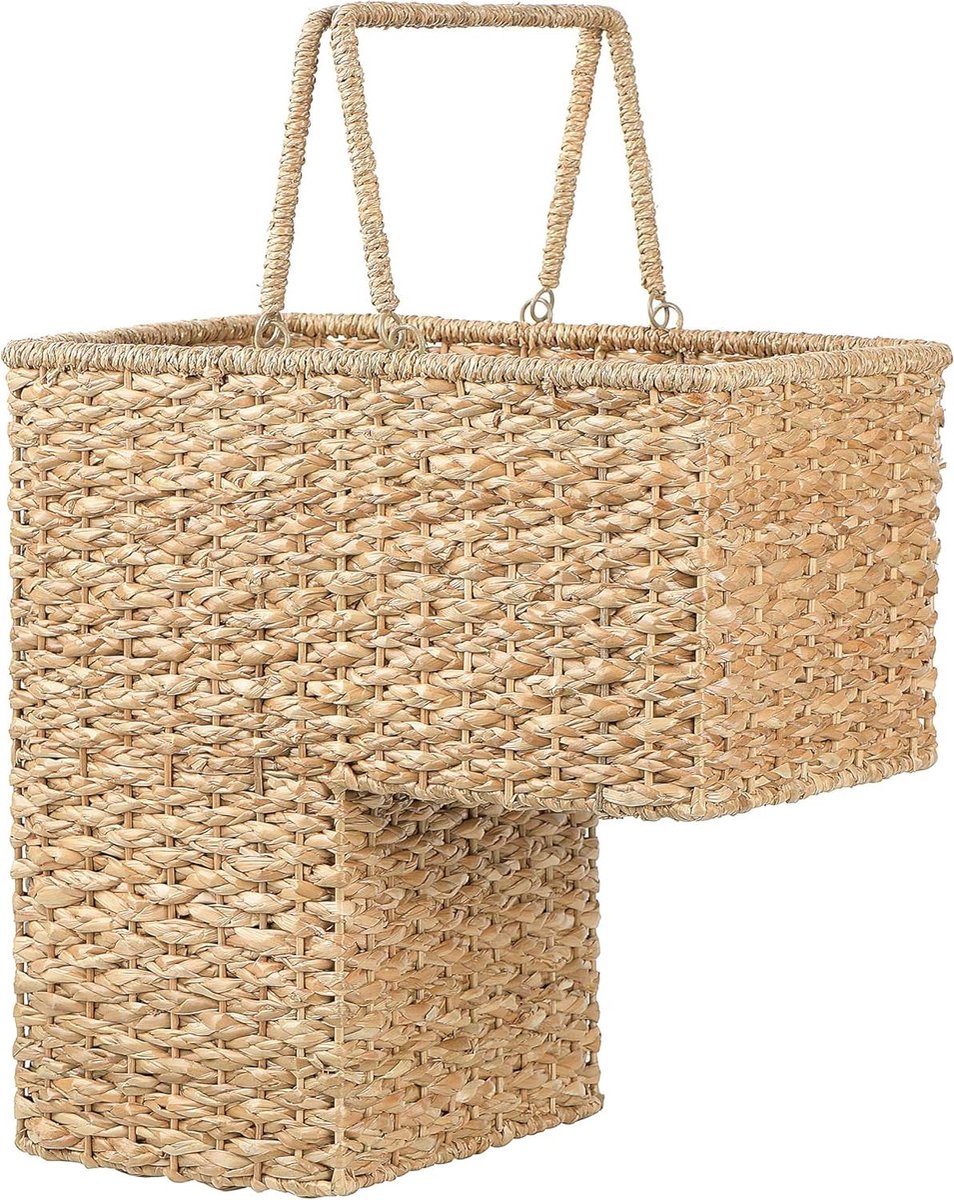 Trapmand Rotan - Opbergmand Trap - Items Verzamelen - Veilig op Twee Treden - N.v.t. - Natuurlijk