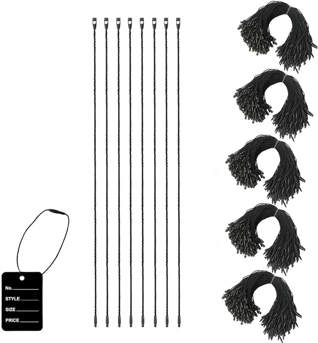 Set van 1000 Kledinghangers van Nylon, Ideaal voor Labels, Vouwen en Veilig Ophangen van Kleding en Accessoires