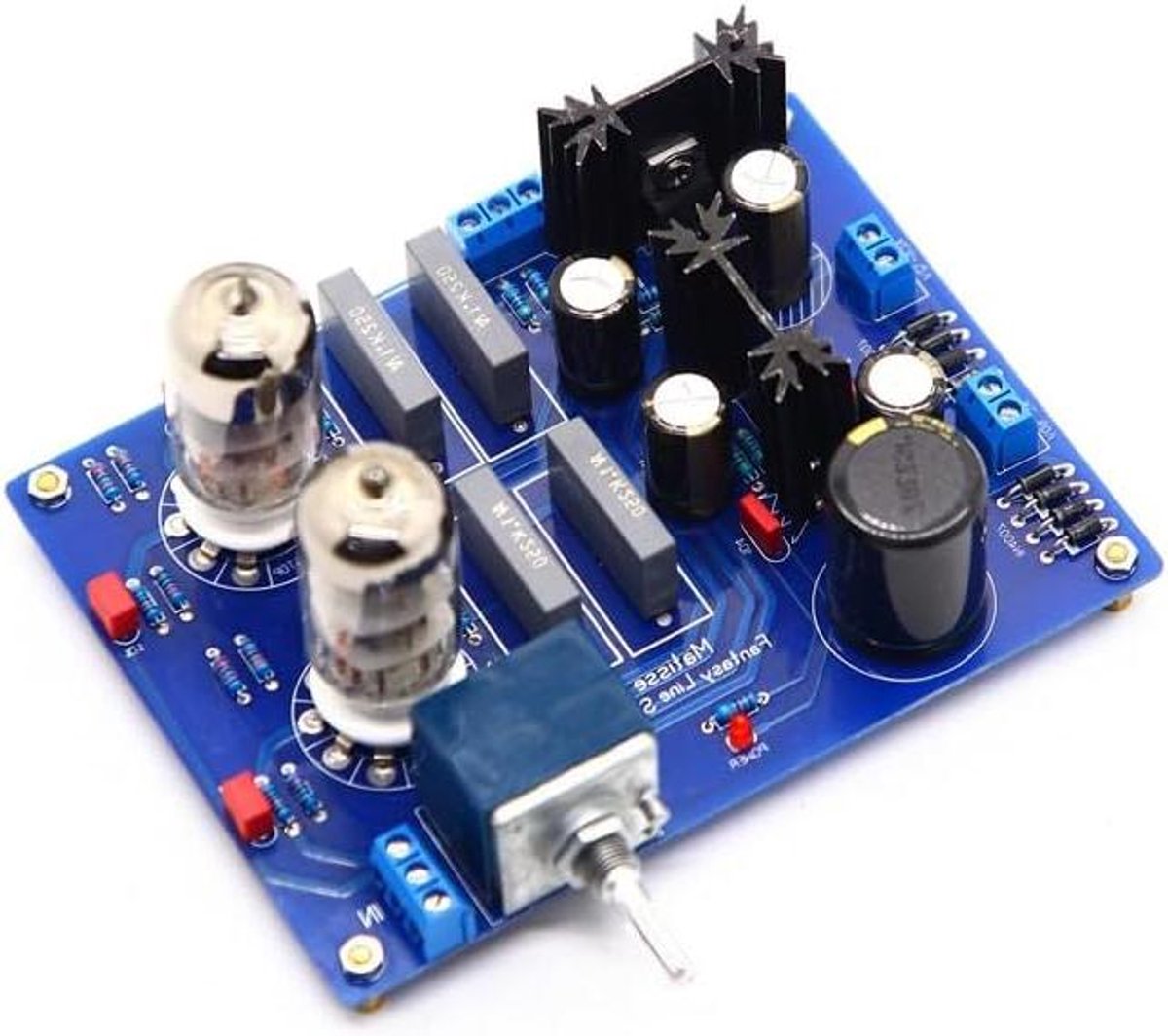 Buis Voorversterker Board - Stereo Tube Voorversterker - Muziek Luisteren - Met 6N3 Buizen - 133 x 100 mm - Groen
