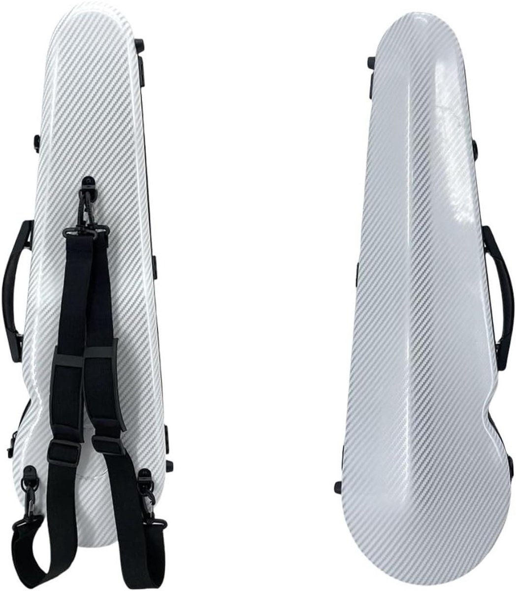 Vioolkoffer - Viooldoos - Viool Beschermen - Koolstofvezel - 4/4 - Wit