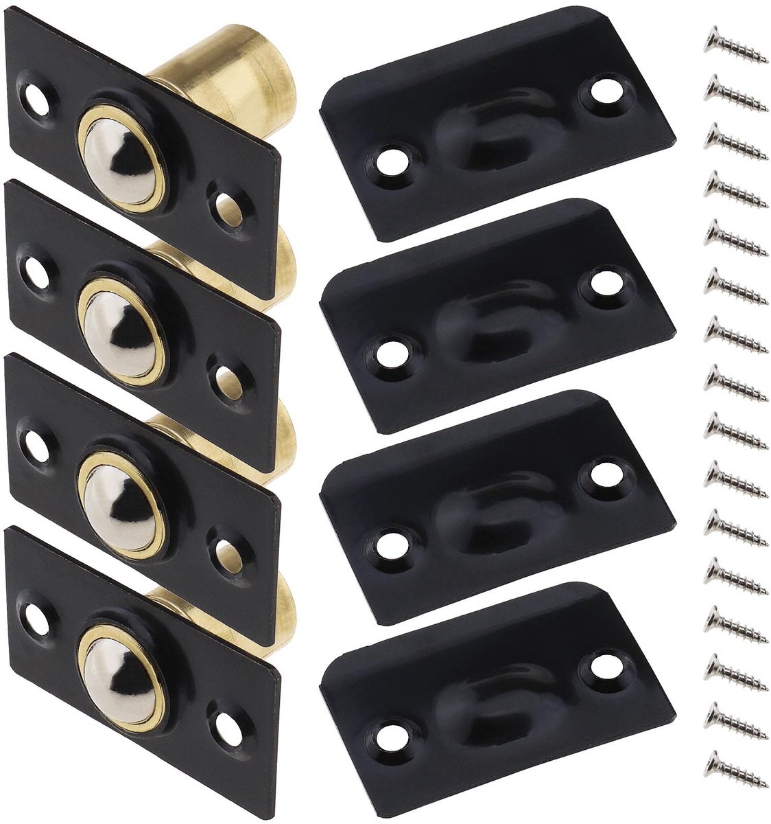 SPHProducts - Deurgrendels - Veiligheidsoplossing - 4 stuks - Zwart - Kasten en deuren - Privacybescherming - Modern design