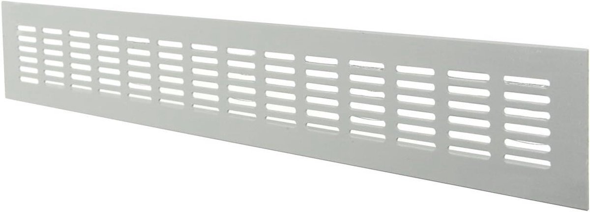 Inbouw rooster aluminium - Ventilatie rooster - Luchtstroom regelen - Geanodiseerd aluminium - 380 x 60 mm - Grijs
