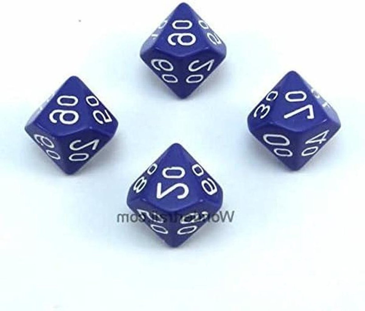 Tien Zijdige Dobbelstenen - D10 Set - Spellen Spelen - Ondoorzichtig Paars - 16mm 4 Stuks - Paars
