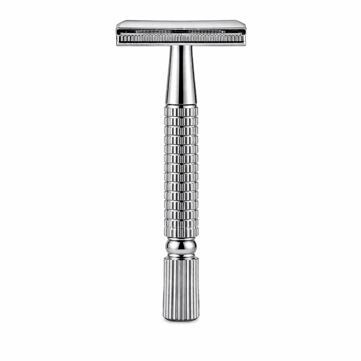 INTER-ESQUE - Rafety Razor + Scheermesjes - Veiligheidsscheermes - Inclusief 5 Mesjes - Double Edge - Vrouwen & Mannen - Zilver