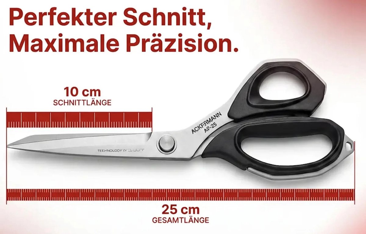 Ackermann Proffesionele premium stofschaar van hoogwaardig edelstaal 25cm.