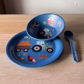 Bouwplaats feestservies verjaardag, 80 stuks voor 20 gasten, graafmachine, verjaardagsdecoratie, feestservies, graafmachine, borden, papieren bekers, servetten voor jongens en meisjes