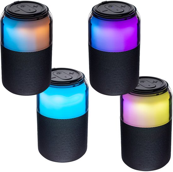 MOBZI Wireless Bluetooth Speaker with RGB Ambient Light - 360° Omnidirectional Sound, 10W Output, Bluetooth 5.3, 7 LED Light Modes, IPX5 Waterproof, 12H Playtime, USB-C, TWS Stereo Pairing - Portable Indoor & Outdoor Speaker for Home, Party & Travel van Merkloos — afbeelding 2