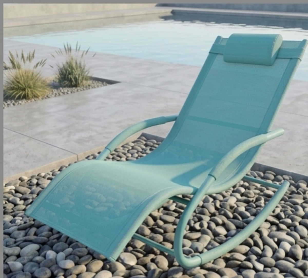 Zonneligstoel 2 Personen 150x63x87 cm – Luxe Schommel Ligbed met Zijvak & Hoofdkussen, Weerbestendige Tuinligstoel voor Balkon, Terras & Camping – Turquoise – Urbanhome