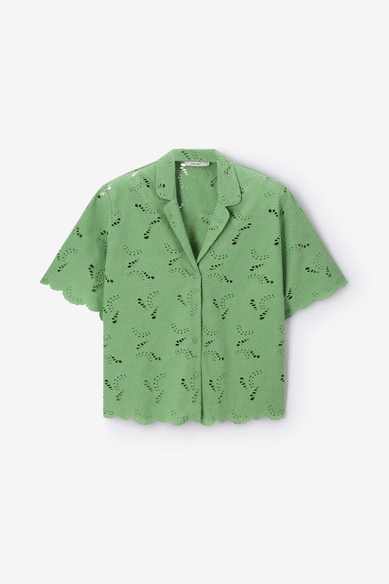 Groene Blouse Met Broderie