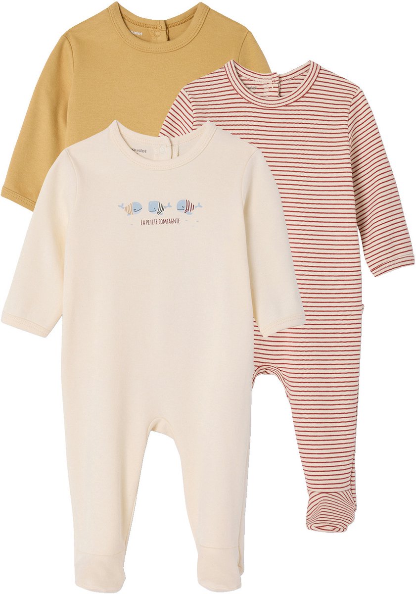 Vertbaudet Set van 3 pyjama's baby van biologisch katoen