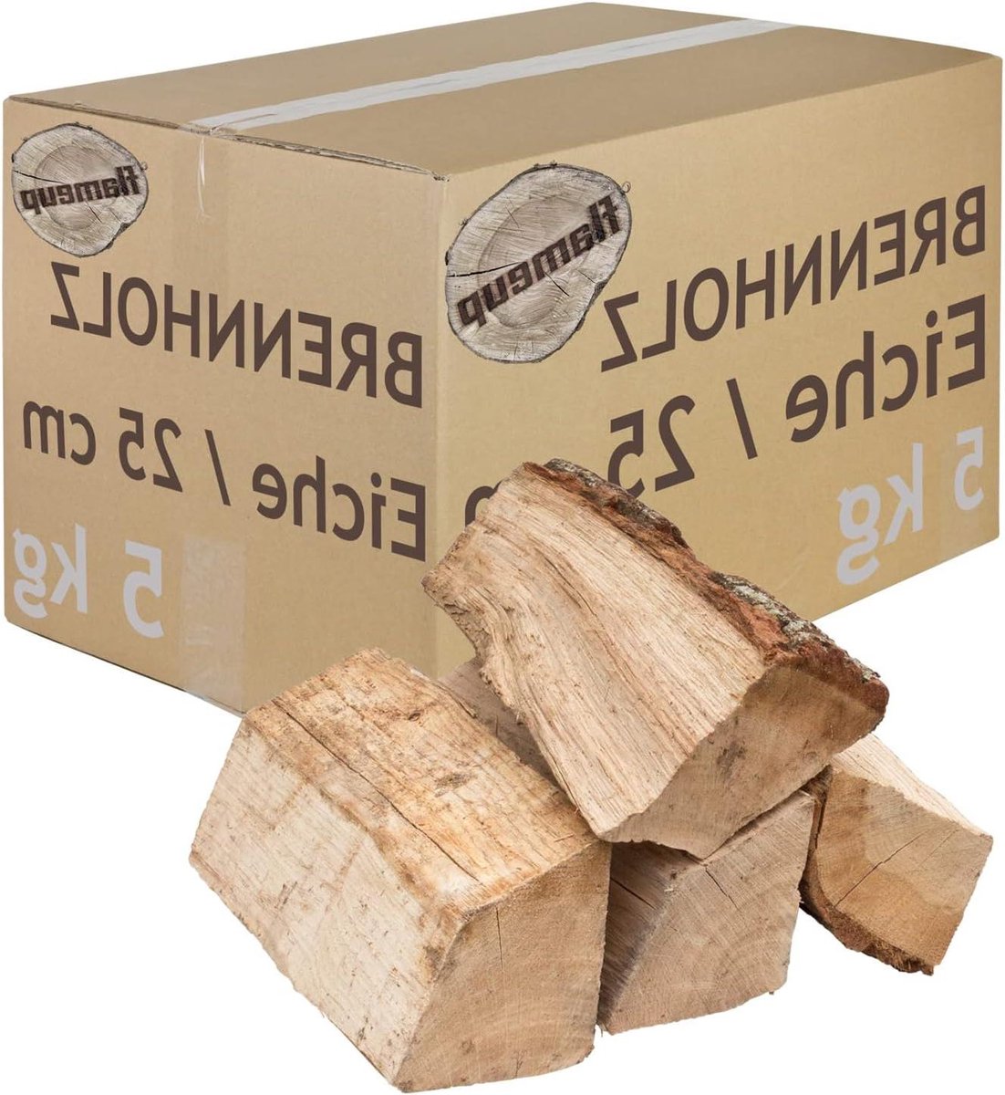 Haardhout Eikenhout - Brandhout Houtblokken - Open Haard Stoken - Kamergedroogd - 5 kg - Bruin