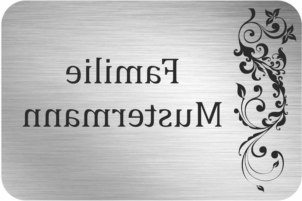Naambord Aluminium Composiet - Adresplaat Huisnummer - Huis Personaliseren - Roestvrijstalen Look - 400 x 300 mm - Zilver