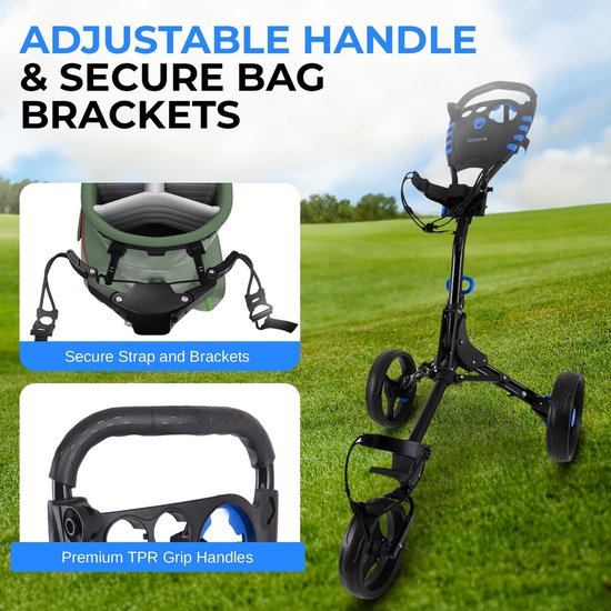 Golf Push Cart - Golfkar Trolley - Golfen Lopen - Lichtgewicht Opvouwbaar - 15 kg Draagvermogen - Zwart Rood van GOLF — afbeelding 4