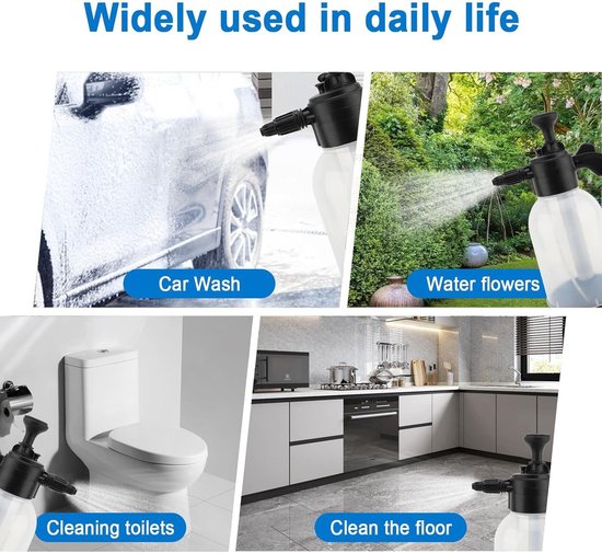 autowas spuitfles - Spuitfles - drukspuitfles - Plastic Pompverstuiver - voor Huishoudelijke Schoonmaak - Tuinbesproeiing en Autodetailing - 2-liter - handmatige druk - schoonmaken - Essentiële huishoudelijke artikelen van Merkloos	 — afbeelding 3
