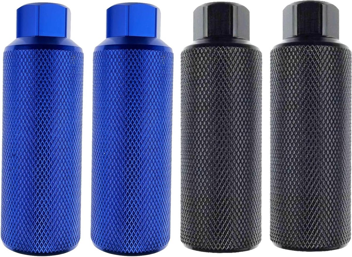 Fietspinnen Aluminiumlegering - Fiets Pinnen - Mountainbike Stunts - Hoge Aluminiumlegering - 110x38 mm - Zwart en Blauw