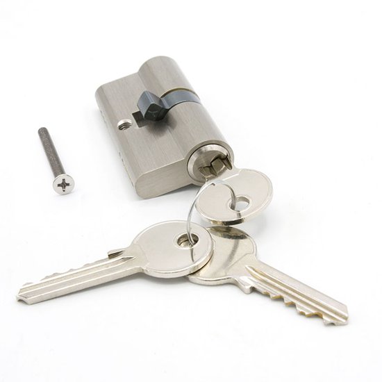 Slotman Solutions Complete Deurbeslagset Zilver | Aluminium Deurklinkset met Insteekslot en Profielcilinder 30/30 incl. 3 Sleutels | PZ55 | Voor Binnendeuren | 180 x 41 mm