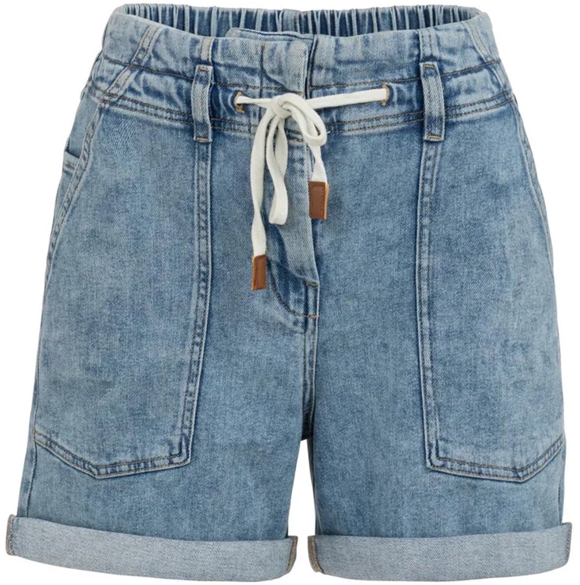 YAYA Denim short met koordsluiting en opgestikte zakken maat 38