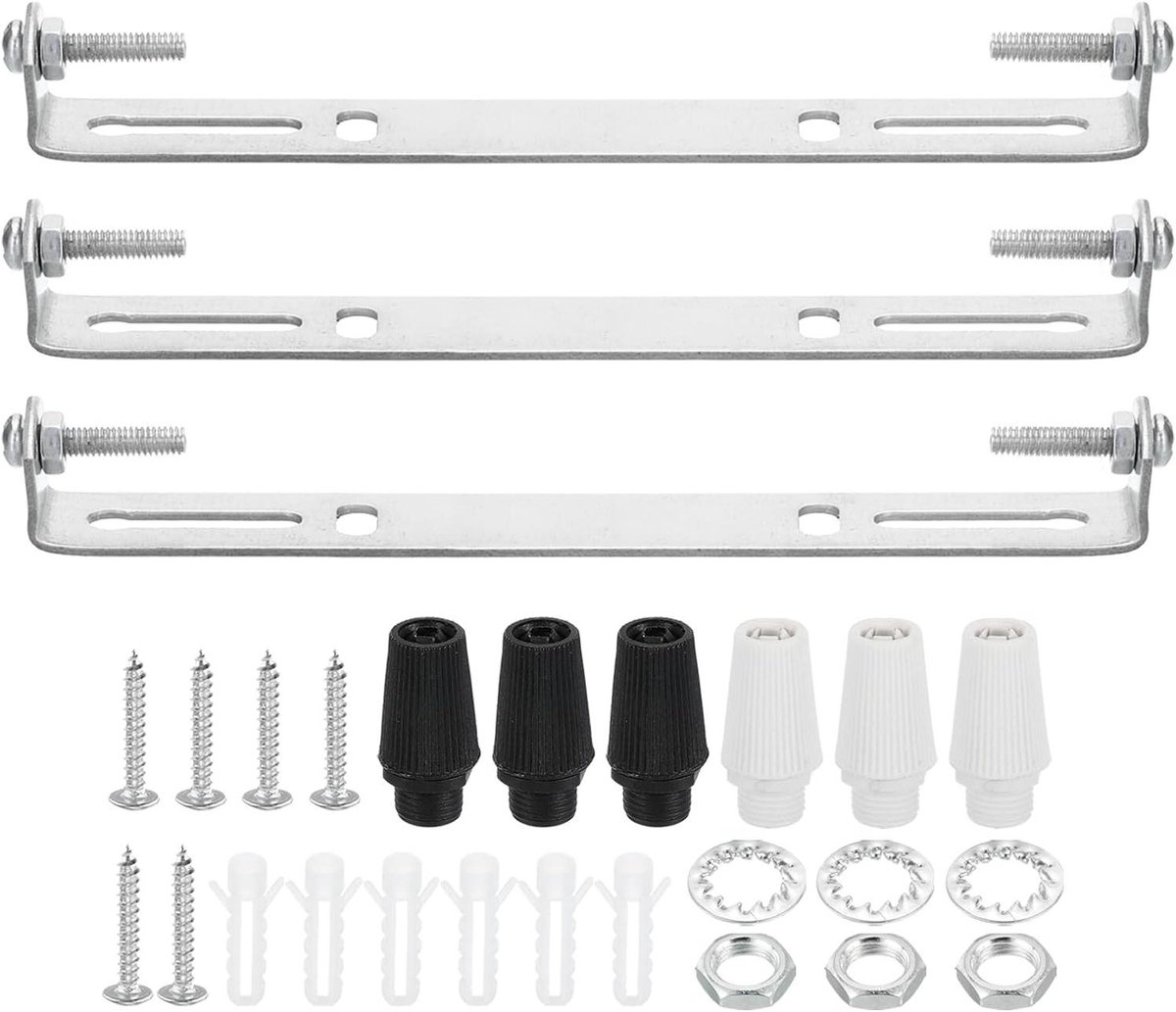 Plafondlampenset Montagekit - Verlichtingsbeugel - Lampen Ophangen - Roestbestendig Koolstofstaal - 175 mm - Zilverkleurig