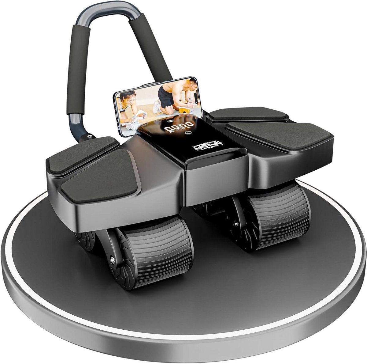 Buikspierroller - Ab roller - Buikspieren trainen - Automatische terugvering - 20.8 x 16.3 x 36.1 cm - Zwart