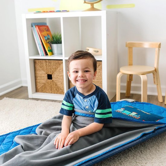 Kinderslaapmat met Kussen - Peuter dutjesmat - Kinderdagverblijf en kleuterschool - Oprolbaar met elastische banden - 125 x 50 cm van Merkloos — afbeelding 5