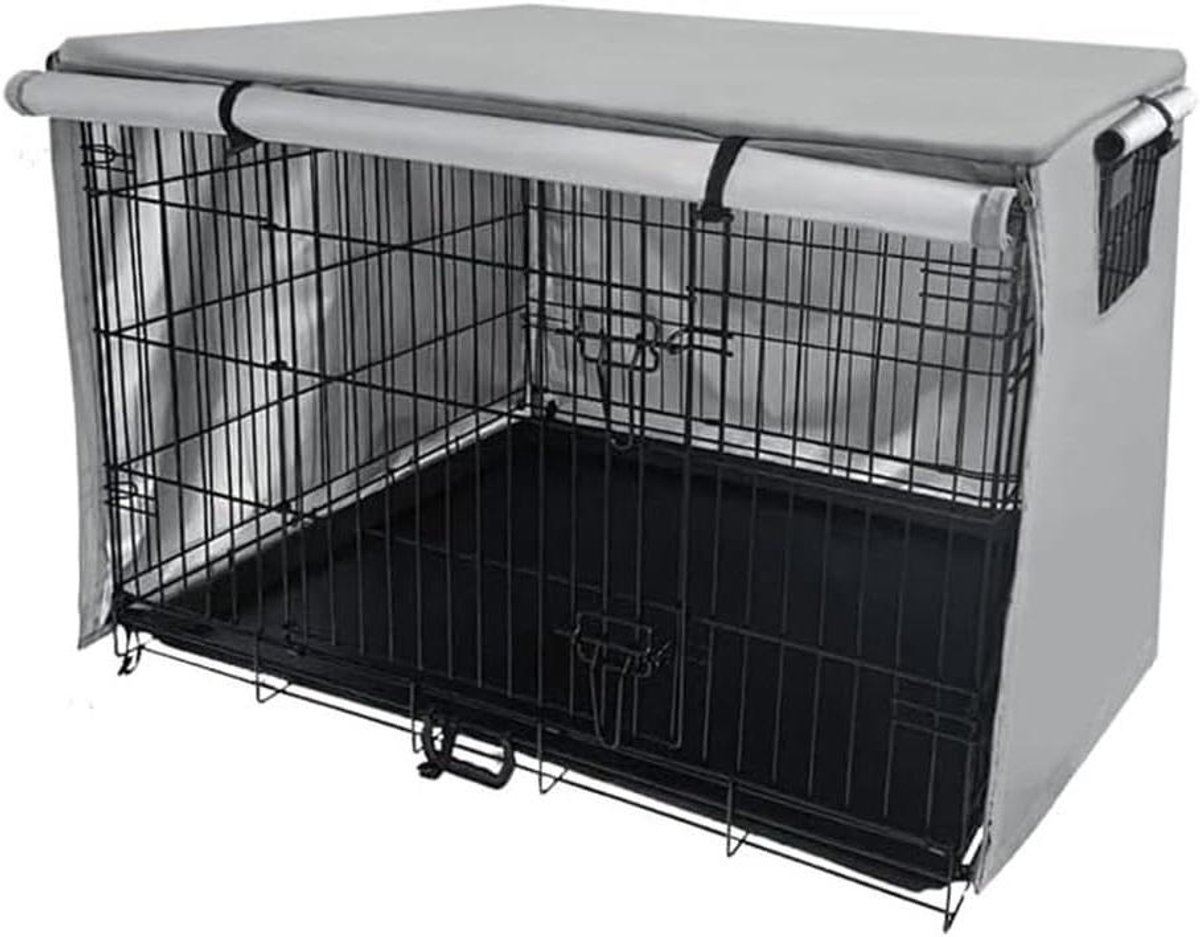 Hondenkrat Cover - Huisdier Kooihoes - Hond Beschermen - Waterdicht Oxford Doek - 94 x 61 cm - Grijs