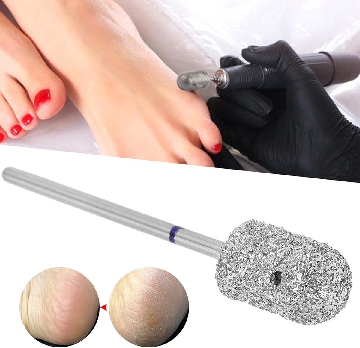 Professionele Manicure en Pedicure Boor met Roestvrijstalen Bits voor Eeltverwijdering en Nagelverzorging - Perfect voor Thuisgebruik en Nagelkunst