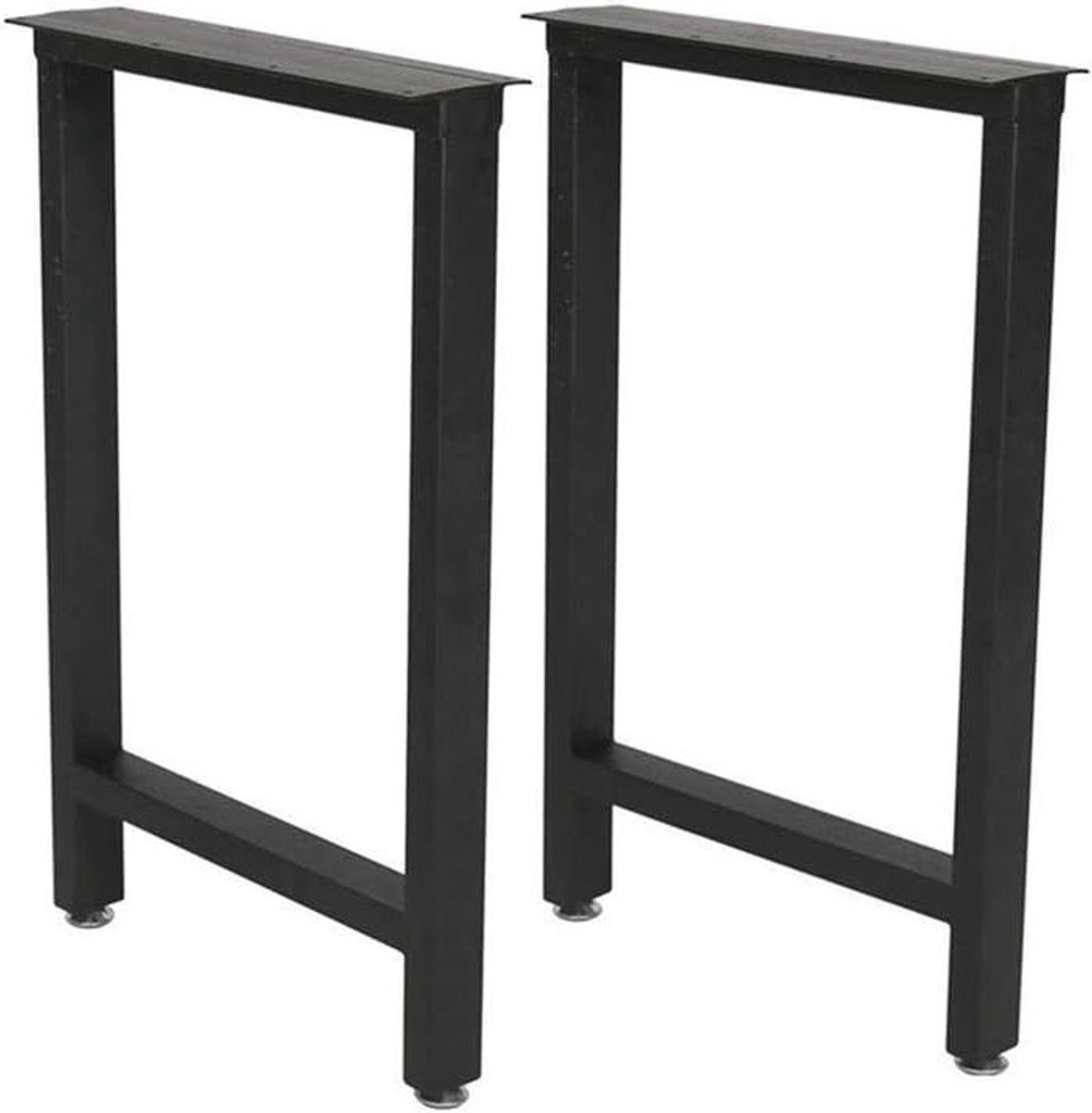 Metalen Bureaupoten - Tafelonderstel Set - Meubels Maken - Zwaar Massief Metaal - H28"xW18" - Zwart