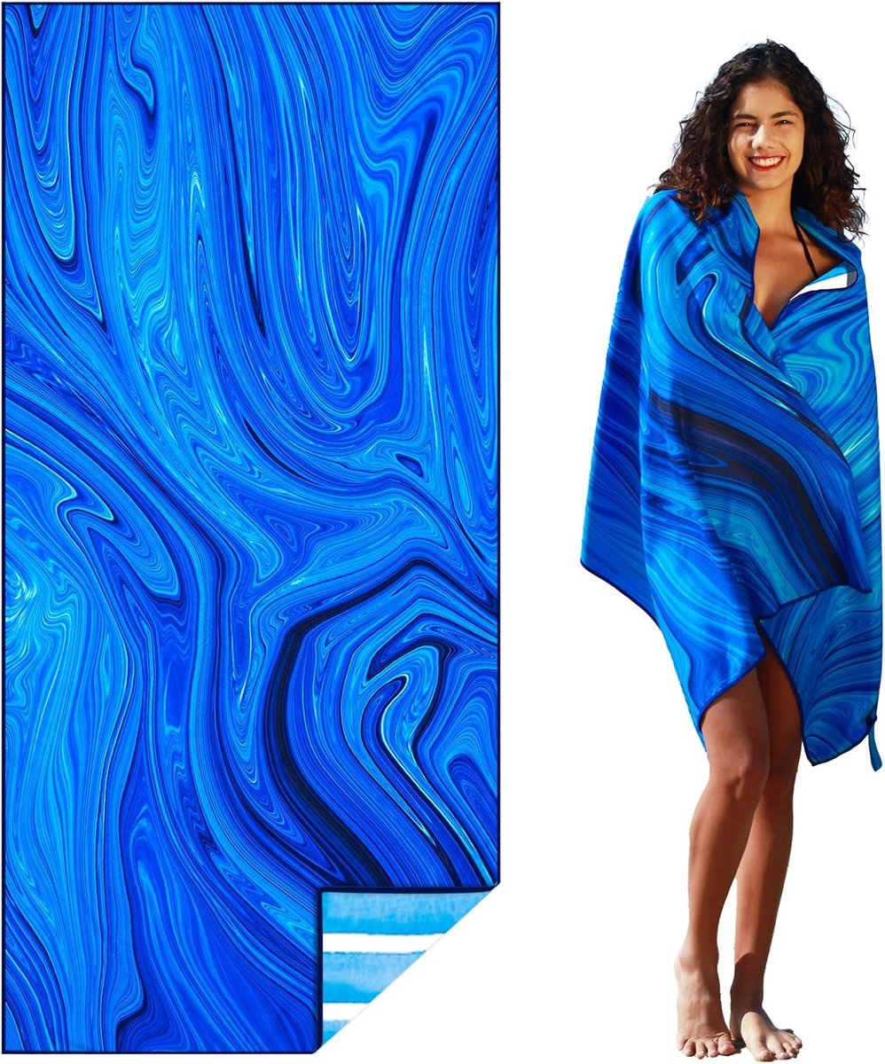 Lichtgewicht microvezel strandhanddoek - zandvrij - sneldrogend - absorberend - dun - ideaal voor zwembad - camping en strand - 180*90cm – productfoto 1 van Bol.com