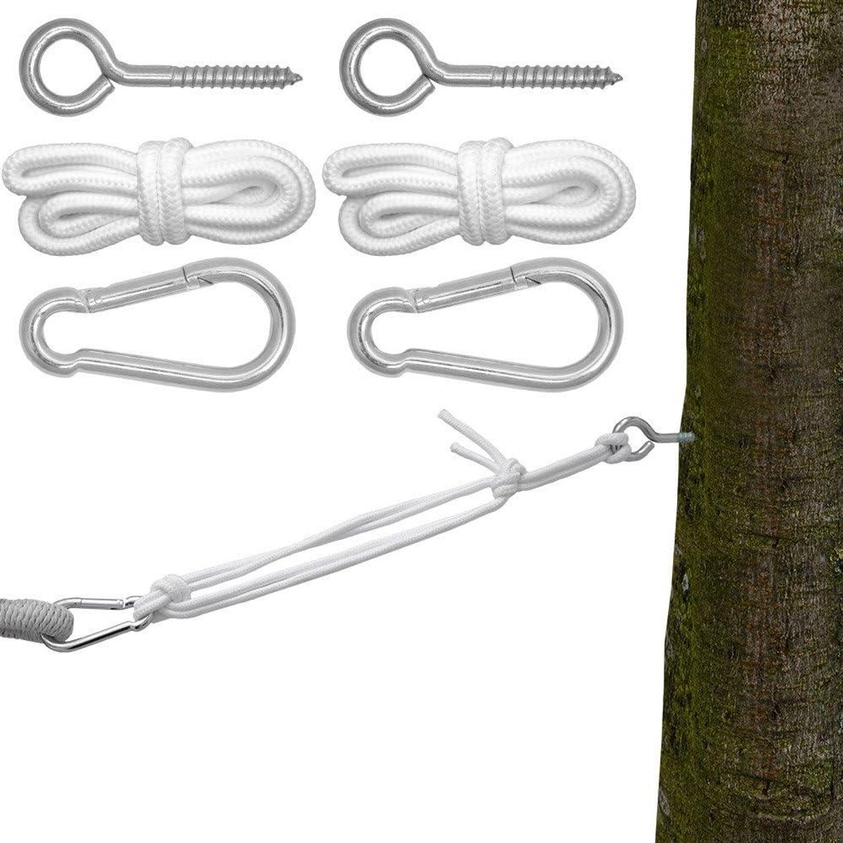 Hangmat Bevestiging Set - Hangmat Ophanging Boom - Ontspannen in de Tuin - Extra Lange Touwen