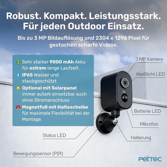 Buiten Beveiligingscamera - 4G Camera Stal - Paarden Weide Bewaken - Geen Wifi Nodig - 3MP Groothoek 120° - Zwart — afbeelding 5