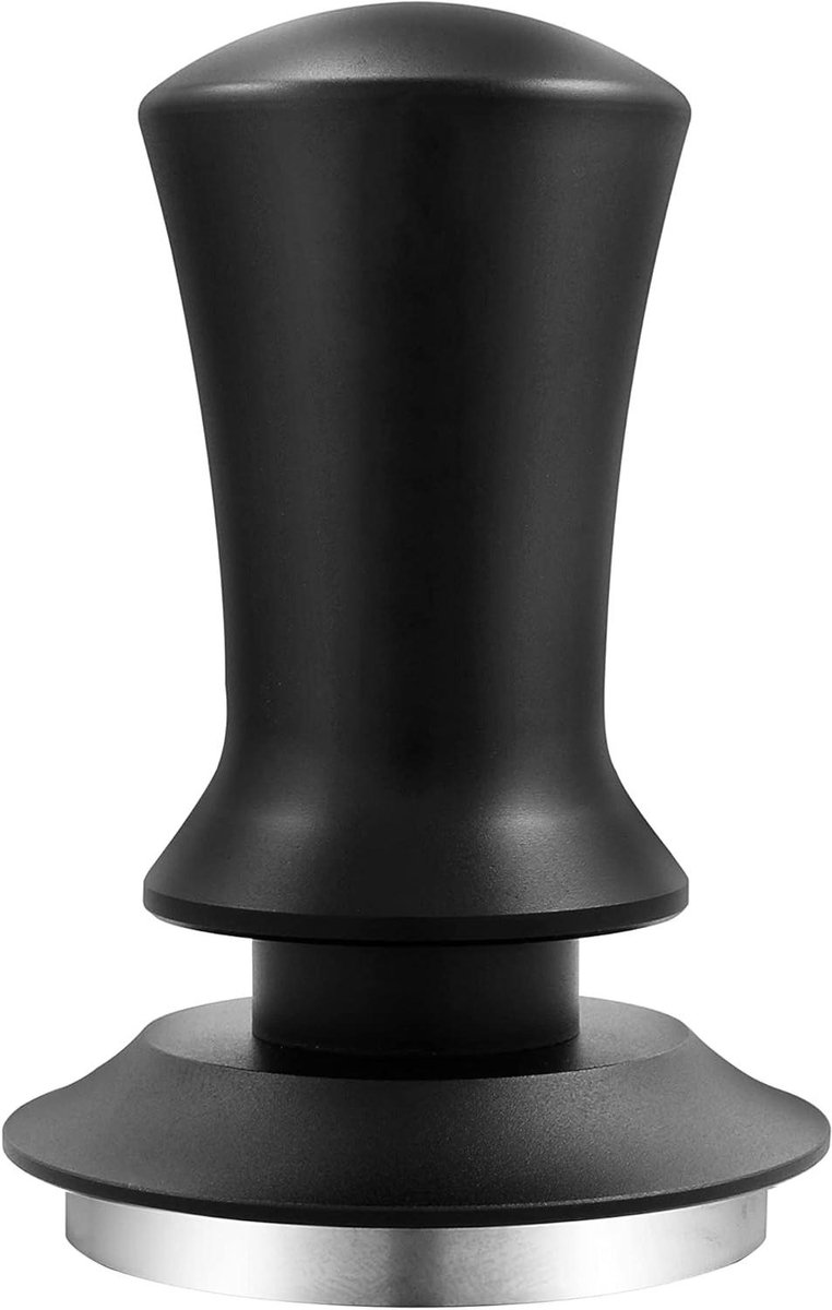 Espresso Handstamper - Koffie Stamper Barista - Professioneel Koffie Maken - Gekalibreerde Veer Druk - 53 mm - Zwart
