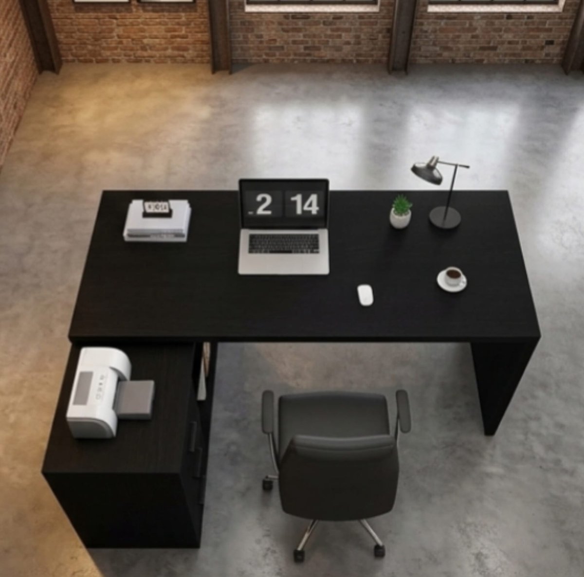 Hoekbureau L-vorm 150x50x76 cm met Laden en Planken – L-vormig Computer Bureau / Werkstation met Opbergruimte – Modern Zwart – Urbanhome