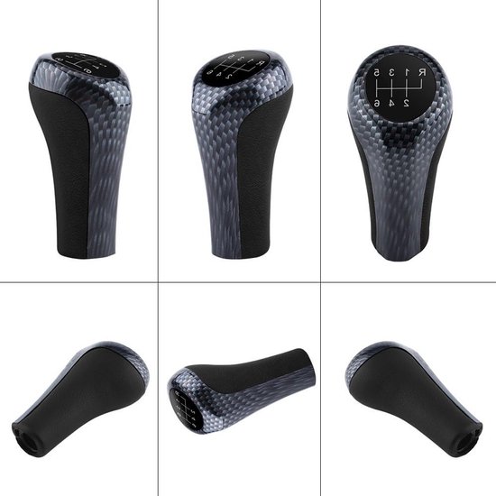 6 Versnellingspook Knop met Borduursel voor BMW E90 E91 E92 X1 X3 X5 X6 - Carbon Fiber Design en Comfortabele Grip — afbeelding 3