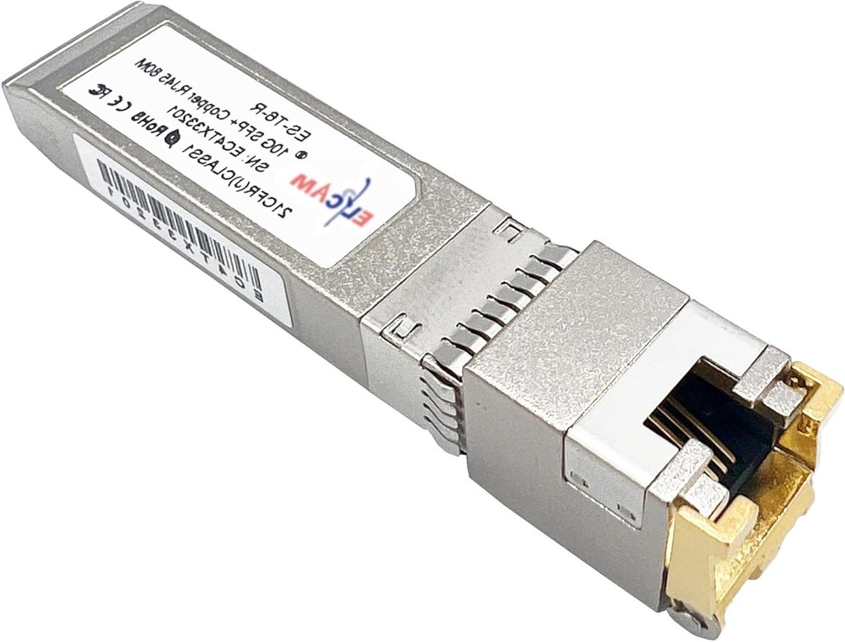 SFP+ naar RJ45 Module - Netwerk Transceiver - Netwerk Upgrade - Universele Compatibiliteit - 80 m - Zilver