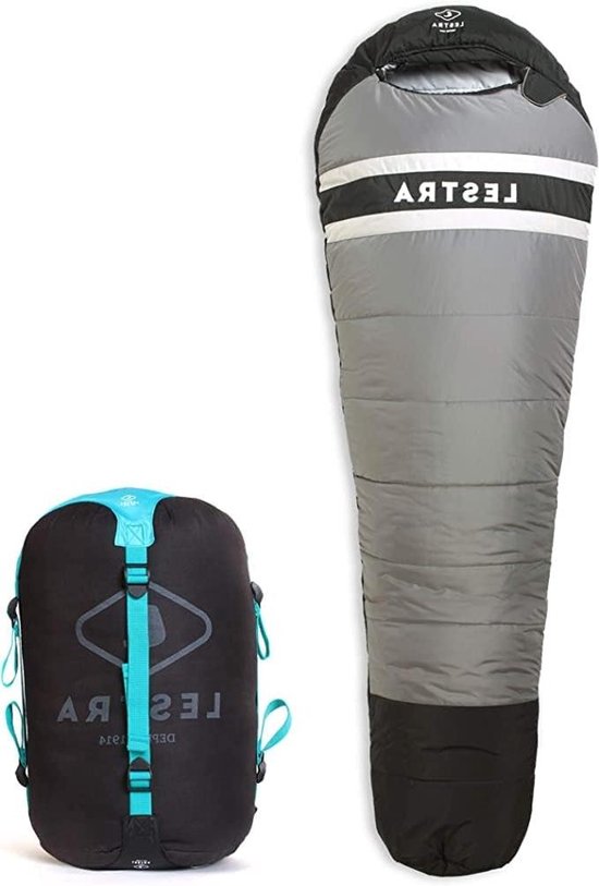 Mummy Slaapzak - Kampeerzak Slaapzak - Extreme Kou - Lichtgewicht 1.9kg - 225 x 80 cm - Grijs — afbeelding 2