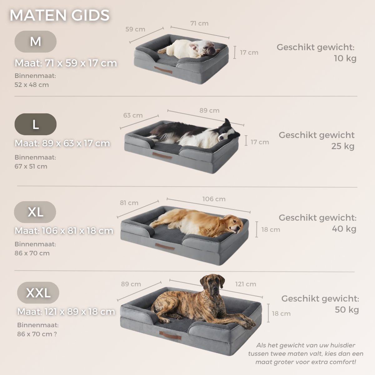HomeBlend hondenmand L 89 x 63 cm met losse matras thumbnail 4